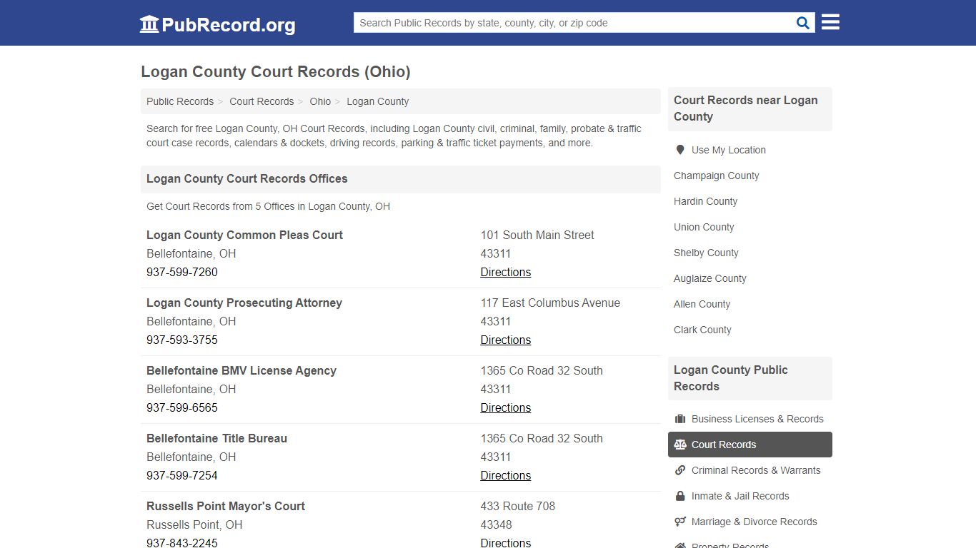 Logan County Court Records (Ohio) - Free Public Records Search